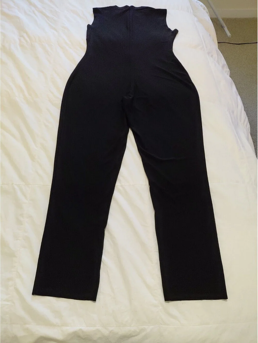 NORMA KAMALI Lifestyle wide leg jumpsuit Black L Excellent Condition #210